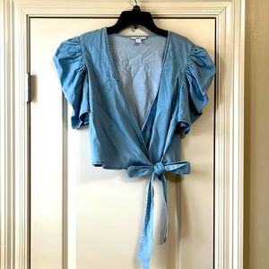 Bar ||| Chambray Wrap Top
